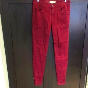 Forever 21 Maroon jeans With Button Detail - Size 26 Like New